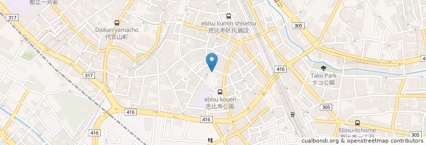 Mapa de ubicacion de 小鳥と小動物の病院 en اليابان, 東京都.