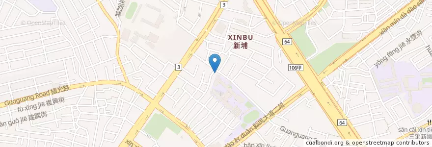 Mapa de ubicacion de 周家基隆廟口營養三明治 en 臺灣, 新北市, 板橋區.