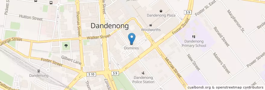 Mapa de ubicacion de Domino's en Australia, Victoria, City Of Greater Dandenong.