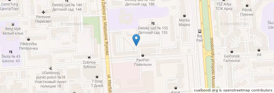Mapa de ubicacion de Вода артезианская en Russia, Distretto Federale Centrale, Oblast' Di Voronež, Городской Округ Воронеж.