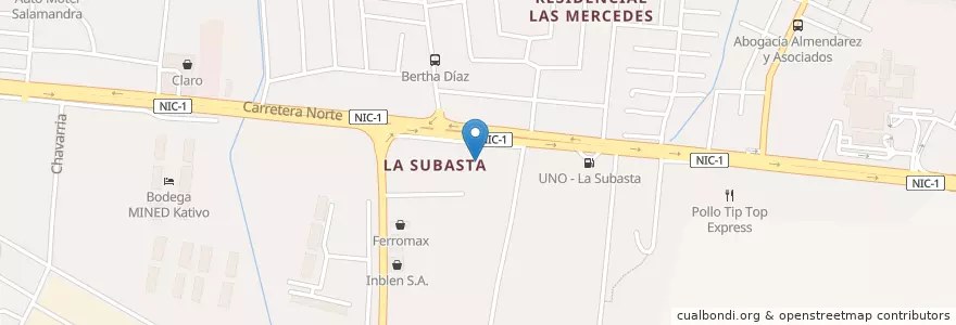 Mapa de ubicacion de Banpro en 尼加拉瓜, Departamento De Managua, Managua (Municipio).