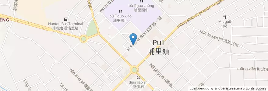 Mapa de ubicacion de 你我他 晚點 en 臺灣, 臺灣省, 南投縣, 埔里鎮.