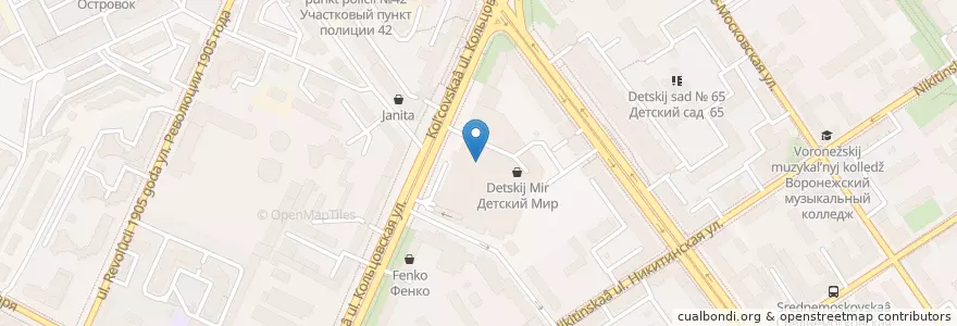 Mapa de ubicacion de KFC en Russland, Föderationskreis Zentralrussland, Oblast Woronesch, Городской Округ Воронеж.
