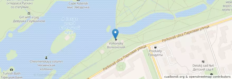 Mapa de ubicacion de Волконский en Russie, District Fédéral Du Nord-Ouest, Oblast De Léningrad, Saint-Pétersbourg, Пушкинский Район, Пушкин.
