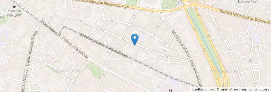 Mapa de ubicacion de BBcafe en Rusia, Distrito Federal Central, Москва, Distrito Administrativo Central, Район Арбат, Пресненский Район.
