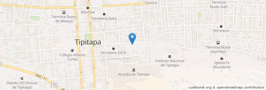 Mapa de ubicacion de Discoteca Soza en Nicaragua, Departamento De Managua, Tipitapa (Municipio).