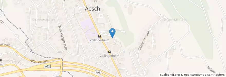 Mapa de ubicacion de Bibliothek Aesch-Forch en Zwitserland, Zürich, Bezirk Uster, Maur.