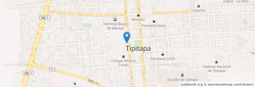 Mapa de ubicacion de Parqueo en نيكاراجوا, Departamento De Managua, Tipitapa (Municipio).