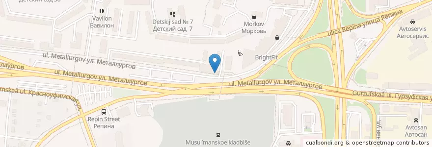 Mapa de ubicacion de Малиновка en Rusland, Уральский Федеральный Округ, Свердловская Область, Городской Округ Екатеринбург.
