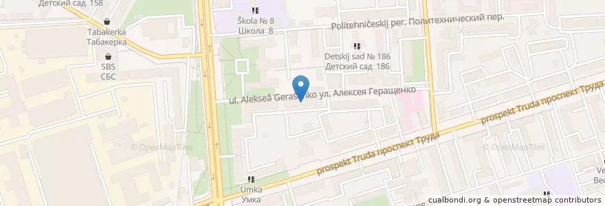 Mapa de ubicacion de Детский сад № 160 en Russia, Distretto Federale Centrale, Oblast' Di Voronež, Городской Округ Воронеж.