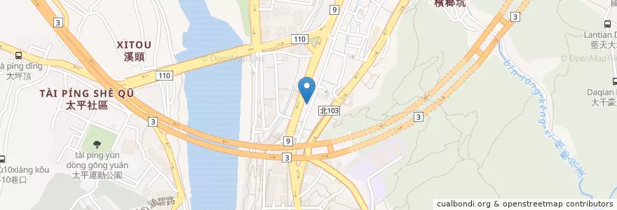 Mapa de ubicacion de 中央餅坊 en Taïwan, Nouveau Taipei, Xindian.
