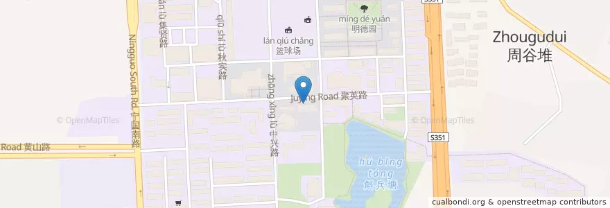 Mapa de ubicacion de 中国工商银行 en China, Anhui, Hefei, 包河区 (Baohe), 合肥市区, 包公街道.