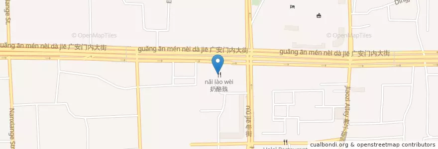 Mapa de ubicacion de 奶酪魏 en 中国, 北京市, 河北省, 西城区.