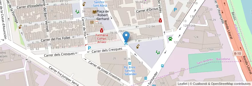 Mapa de ubicacion de 341 - Passeig Enric Sanchís 33 en スペイン, カタルーニャ州, Barcelona, バルサルネス, Barcelona.