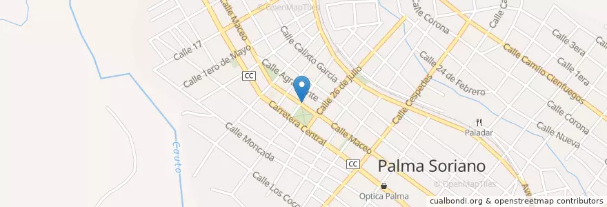 Mapa de ubicacion de BANDEC PALMA en キューバ, Santiago De Cuba, Palma Soriano, Ciudad De Palma Soriano.
