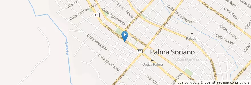 Mapa de ubicacion de Farmacia Piloto en کوبا, Santiago De Cuba, Palma Soriano, Ciudad De Palma Soriano.