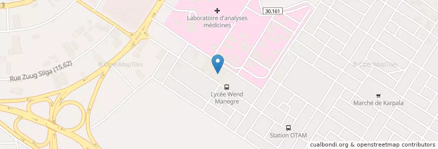 Mapa de ubicacion de Lycée Privé Wend-Manegret en Burkina Faso, Centre, Kadiogo, Uagadugú.
