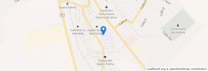 Mapa de ubicacion de Escuela Primaria Nito Ortega en Куба, Сантьяго-Де-Куба, Palma Soriano, Ciudad De Palma Soriano.