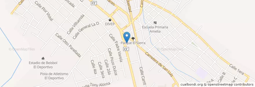 Mapa de ubicacion de Cafeteria El Sierra en Куба, Сантьяго-Де-Куба, Palma Soriano, Ciudad De Palma Soriano.
