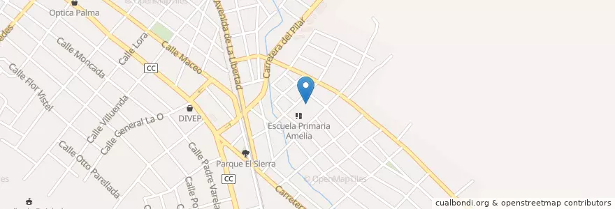 Mapa de ubicacion de Circulo Infantil de Amelia en 쿠바, Santiago De Cuba, Palma Soriano, Ciudad De Palma Soriano.