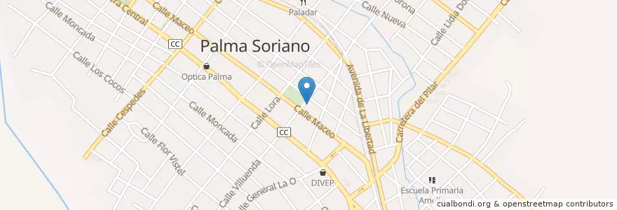 Mapa de ubicacion de Escuela Juan Siga Baro en كوبا, Santiago De Cuba, Palma Soriano, Ciudad De Palma Soriano.