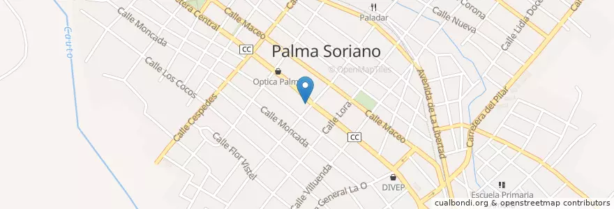 Mapa de ubicacion de Cafeteria La Croquetera en 古巴, Santiago De Cuba, Palma Soriano, Ciudad De Palma Soriano.