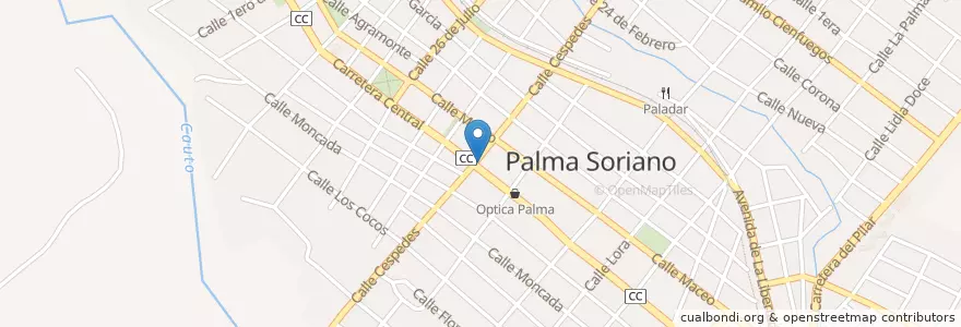Mapa de ubicacion de Sede Universitaria Palma en Куба, Сантьяго-Де-Куба, Palma Soriano, Ciudad De Palma Soriano.