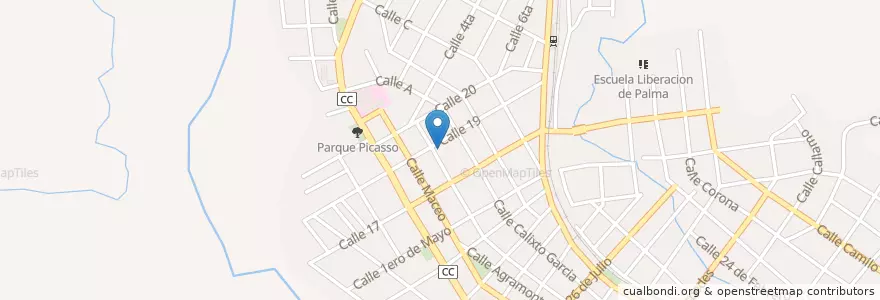 Mapa de ubicacion de Estacion de Bomberos Palma en كوبا, Santiago De Cuba, Palma Soriano, Ciudad De Palma Soriano.