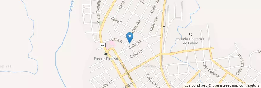 Mapa de ubicacion de Estacion de la PNR Palma en Cuba, Santiago De Cuba, Palma Soriano, Ciudad De Palma Soriano.