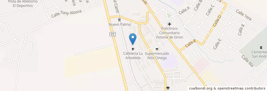 Mapa de ubicacion de Farmacia Nito Ortega en Куба, Сантьяго-Де-Куба, Palma Soriano, Ciudad De Palma Soriano.
