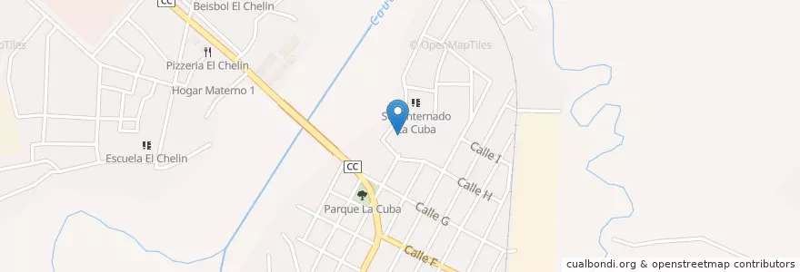 Mapa de ubicacion de Circulo Infantil La Cuba en 쿠바, Santiago De Cuba, Palma Soriano, Ciudad De Palma Soriano.