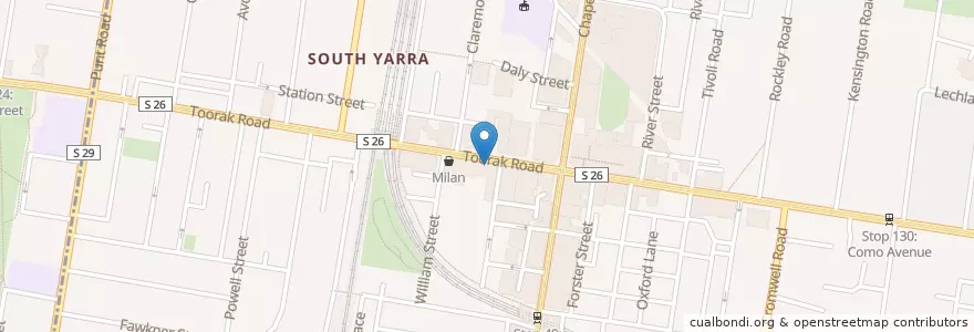 Mapa de ubicacion de Dumpling Table en Australië, Victoria, City Of Stonnington.