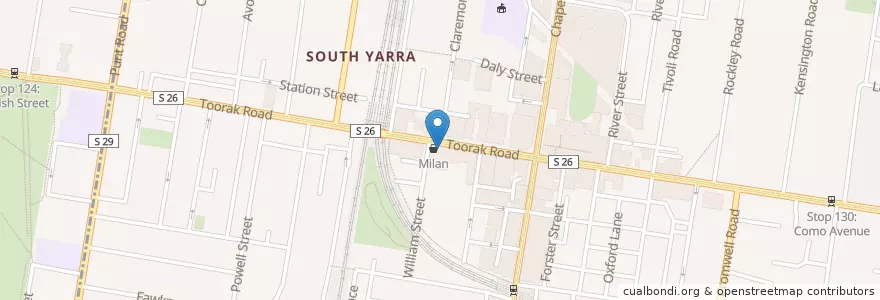 Mapa de ubicacion de Falafel House en Austrália, Victoria, City Of Stonnington.
