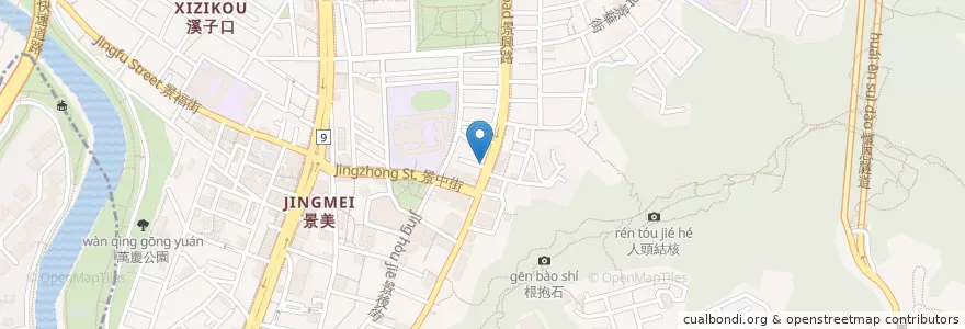 Mapa de ubicacion de TNT美式炭烤牛排 en 台湾, 新北市, 台北市, 文山区.