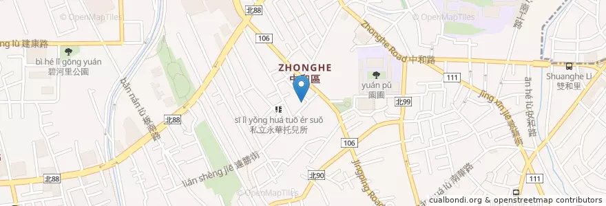 Mapa de ubicacion de 衛武營 en Taiwan, Nuova Taipei, Džonghė.