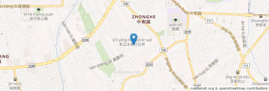 Mapa de ubicacion de 乾龍閣美食料理 en 臺灣, 新北市, 中和區.
