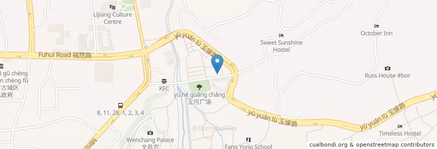 Mapa de ubicacion de Buon Appetito en China, Yunnan, Lijiang City, Gucheng District.
