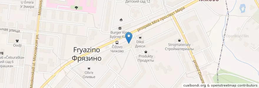 Mapa de ubicacion de СтарДогс en Rússia, Distrito Federal Central, Oblast De Moscou, Городской Округ Щёлково, Городской Округ Фрязино.
