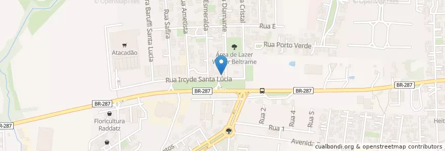 Mapa de ubicacion de Casa do Bicho en البَرَازِيل, المنطقة الجنوبية, ريو غراندي دو سول, Região Geográfica Intermediária De Santa Maria, Região Geográfica Imediata De Santa Maria, Santa Maria.