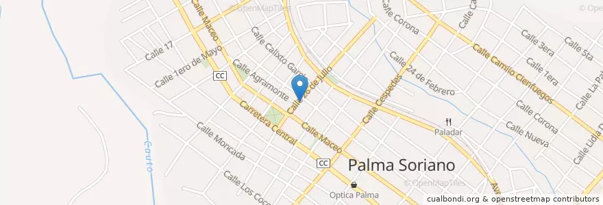 Mapa de ubicacion de Casa de Cultura Palma en کوبا, Santiago De Cuba, Palma Soriano, Ciudad De Palma Soriano.