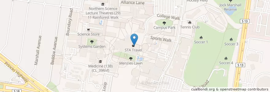 Mapa de ubicacion de Westpac en Australia, Victoria, City Of Monash.