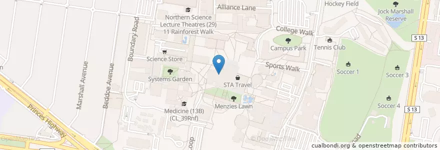 Mapa de ubicacion de Campus Pharmacy en オーストラリア, ビクトリア, City Of Monash.