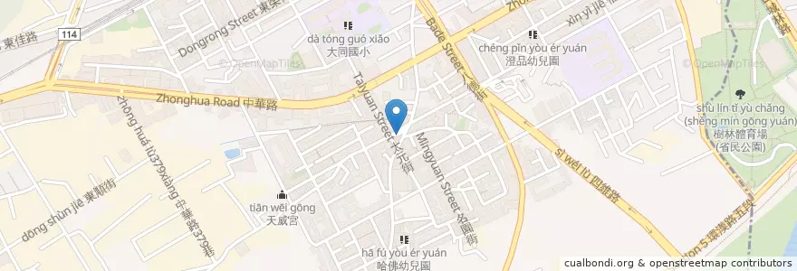 Mapa de ubicacion de 芯園牛排 en 타이완, 신베이 시, 수린 구.