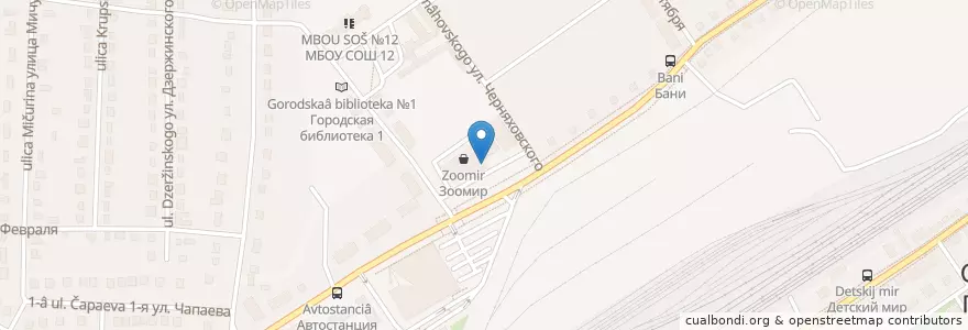 Mapa de ubicacion de Почта банк en Russie, District Fédéral Central, Oblast De Lipetsk, Грязинский Район, Городское Поселение Грязи.