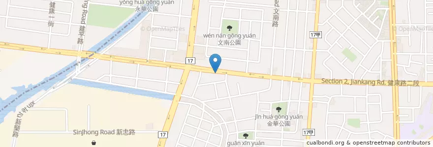 Mapa de ubicacion de 新榕江沙茶爐 en تايوان, تاينان, 南區.