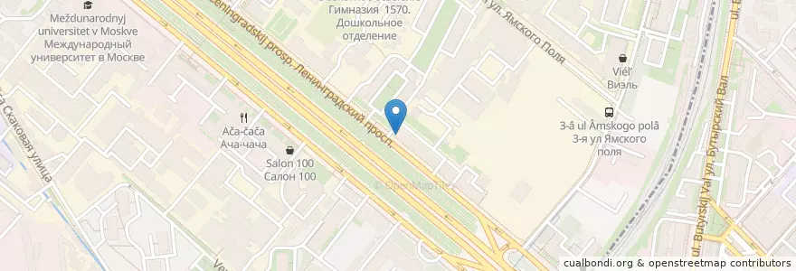 Mapa de ubicacion de Росбанк en Russia, Distretto Federale Centrale, Москва, Район Беговой.