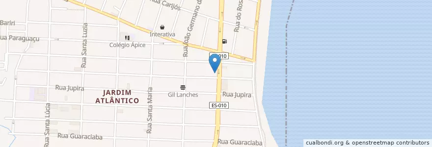Mapa de ubicacion de Cabana do Luiz en Brezilya, Güneydoğu Bölgesi, Espírito Santo, Região Geográfica Intermediária De Vitória, Região Metropolitana Da Grande Vitória, Microrregião Vitória, Serra.