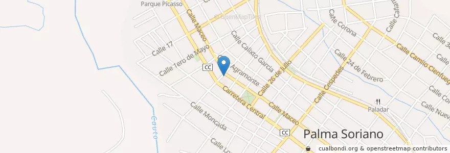 Mapa de ubicacion de Cafeteria El Rapido en Kuba, Santiago De Cuba, Palma Soriano, Ciudad De Palma Soriano.
