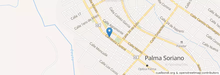 Mapa de ubicacion de Bar Don Pepe en Kuba, Santiago De Cuba, Palma Soriano, Ciudad De Palma Soriano.