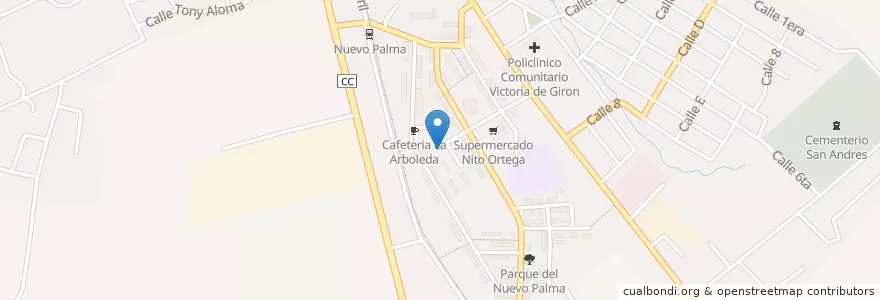Mapa de ubicacion de Sala de Video Nito Ortega en Куба, Сантьяго-Де-Куба, Palma Soriano, Ciudad De Palma Soriano.
